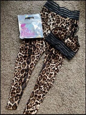 Cute Booty Lounge Leopard Print Lounge Set - Brown, Black